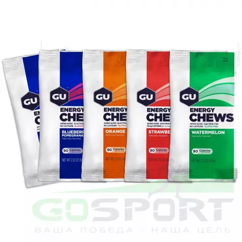  GU ENERGY Конфеты жевательные GU Energy Chews 5 шт x 8 конфет, Микс