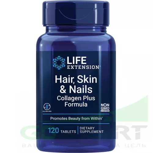  Life Extension Hair, Skin & Nails Collagen Plus Formula 120 таблеток