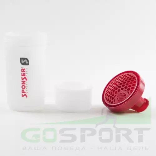  SPONSER Smart Shaker 600ml Белый с красной крышкой
