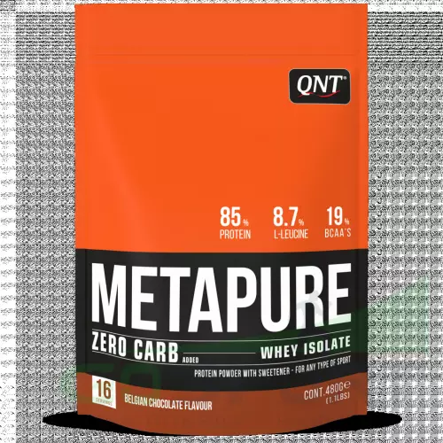 Изолят протеина QNT METAPURE ZERO CARB 480 г, Бельгийский шоколад