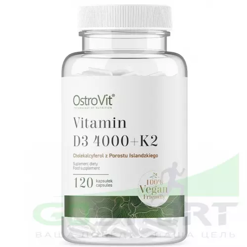  OstroVit Vitamin D3 4000 + K2 120 веган капсул