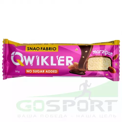 Протеиновый батончик SNAQ FABRIQ Шоколадный батончик без сахара "QWIKLER" (Квиклер) 35 г, Марцепана