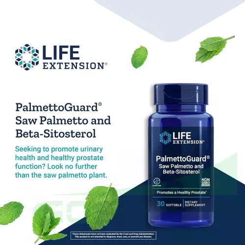  Life Extension PalmettoGuard Saw Palmetto and Beta-Sitosterol 30 гелевые капсулы