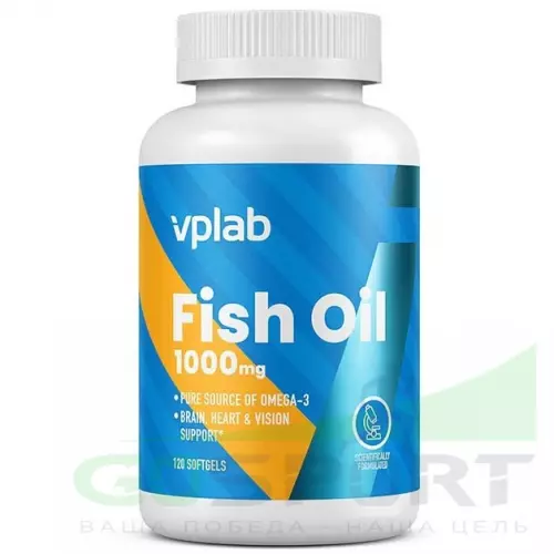 Омена-3 VP Laboratory Fish Oil, омега 3, витамины А, D, Е 120 капсул