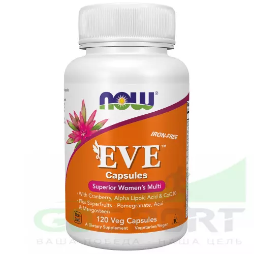  NOW FOODS EVE Womens Multiple Vitamin iron free 120 веган капсул