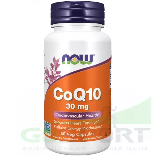  NOW FOODS CoQ10 30 mg – Кофермент Q10 60 веган капсул