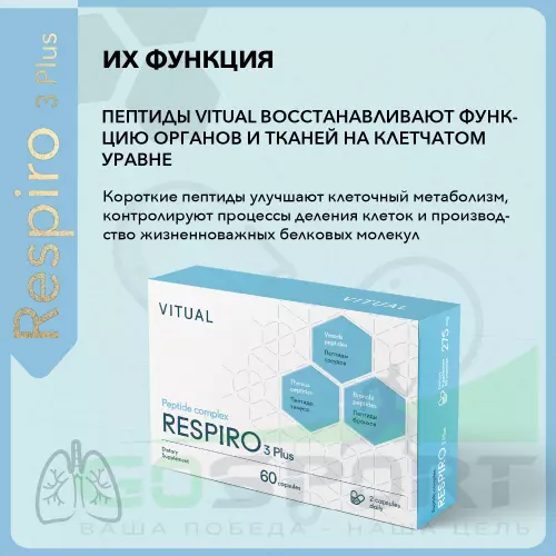  Vitual Laboratories Respiro 3 Plus пептиды бронхов 60 капсул