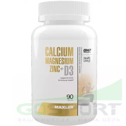  MAXLER Calcium Magnesium Zinc + D3 90 таблетки, Нейтральный