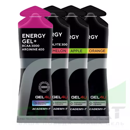 Гель питьевой GEL4U Energy Gel 4 х 60 г, 4 вкуса