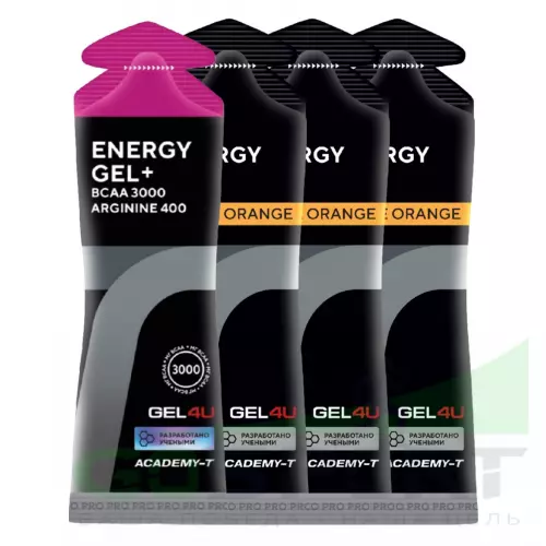 Гель питьевой GEL4U Energy Gel 4 х 60 г, Лесные ягоды, апельсин