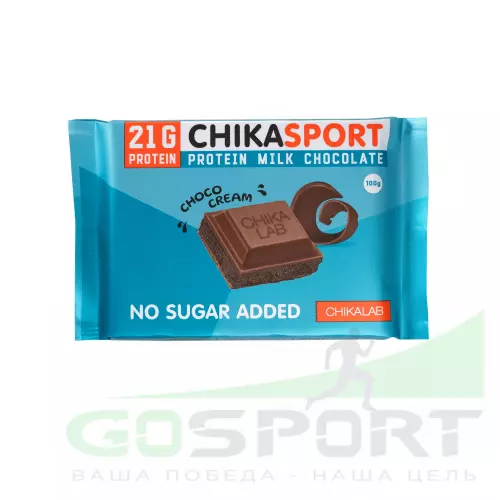 Энергетический батончик Chikalab Молочный шоколад Chika sport 100 г, Шоколадный крем