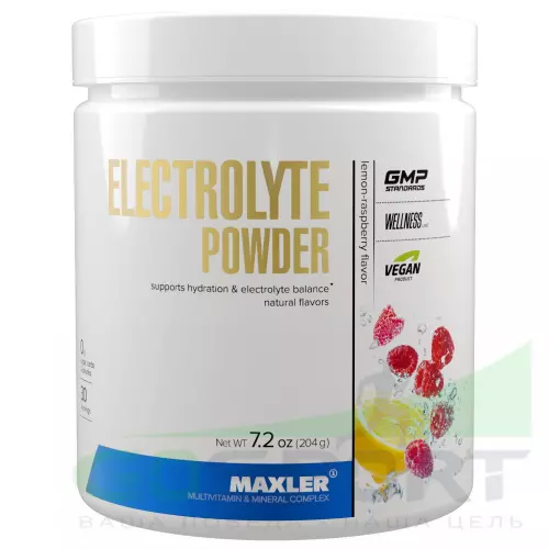 Изотоник MAXLER Electrolyte Powder 204 г, Лимон - Малина