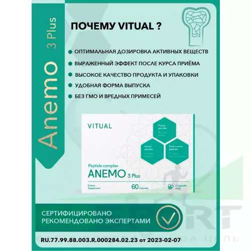  Vitual Laboratories Anemo 3 Plus (Выносливость) 60 капсул