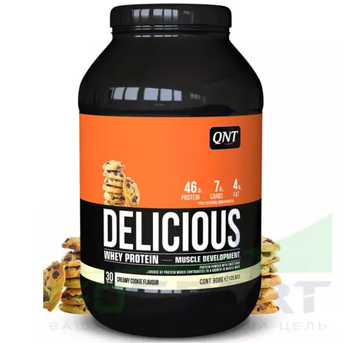  QNT DELICIOUS WHEY PROTEIN POWDER 908 г, Печенье с Кремом