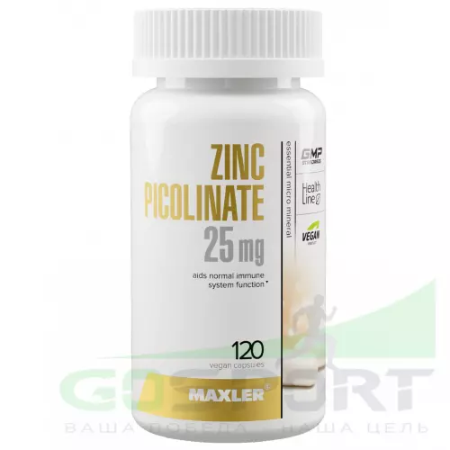  MAXLER Zinc Picolinate 25 мг 120 Вегетарианские капсулы