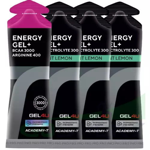 Гель питьевой GEL4U Energy Gel+electrolyte 300 4 х 60 г, Лесные ягоды, лимон и мята