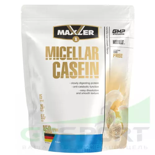 Казеиновый протеин MAXLER Micellar Casein 450 г, Ванильное мороженое