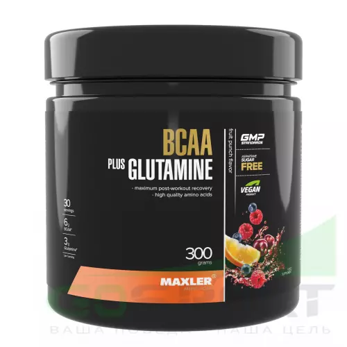 БСАА MAXLER BCAA + Glutamine 300 g 2:1:1 300 г, Фруктовый пунш