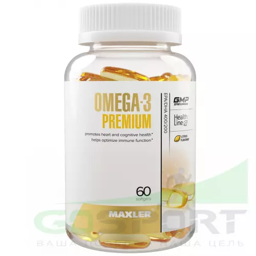 Omega 3 MAXLER Omega-3 Premium (USA) 60 капсул, Нейтральный