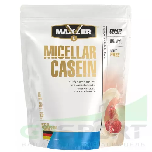 Казеиновый протеин MAXLER Micellar Casein 450 г, Клубника