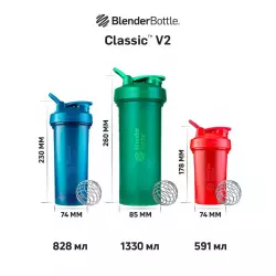 BlenderBottle Classic V2 591мл Full Color Ocean Blue Шейкер 600 мл