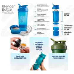 BlenderBottle Шейкер-контейнер ProStak Full Color С контейнерами