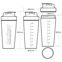 Be First МЕТАЛЛИЧЕСКИЙ без логотипа с шариком TS 87-STE Шейкер 800 мл
