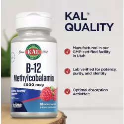 KAL B-12 Methylcobalamin 5000 mcg Витамины группы B