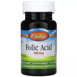 Carlson Labs Folic Acid 400 mcg Фолиевая кислота (B9)