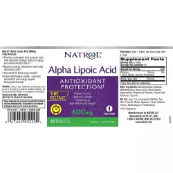 Natrol Alpha Lipoic Acid 600mg Альфа-липоевая кислота (ALA)
