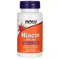 NOW FOODS Niacin 500 mg Витамины группы B