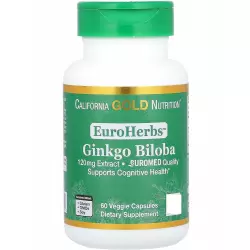 California Gold Nutrition Ginkgo Biloba 120 mg, 60 капсул Экстракты