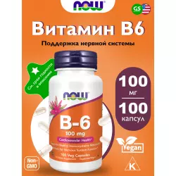 NOW FOODS B-6 100 mg – Витамин Б-6 Витамины группы B