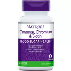 Natrol Cinnamon, Chromium & Biotin Антиоксиданты