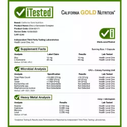California Gold Nutrition Zinc-L-Carnosine Complex Цинк