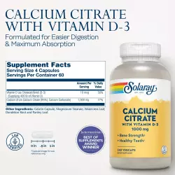 Solaray Calcium Citrate Vitamin D-3, 1000 mg Кальций