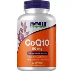 NOW FOODS CoQ10 50 mg + Vit E Коэнзим Q10