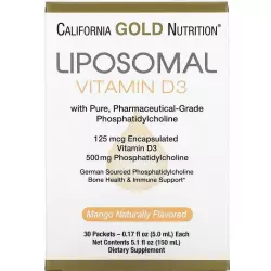California Gold Nutrition Liposomal Vitamin D3 125 mcg (5000 IU) Витамин D