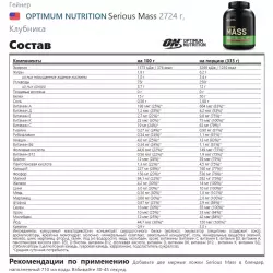 OPTIMUM NUTRITION Serious Mass Гейнеры