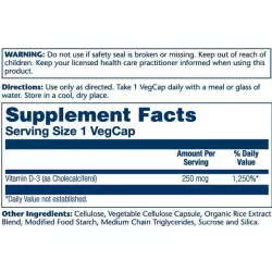 Solaray Super Strength Vitamin D-3 250 mcg Витамин D