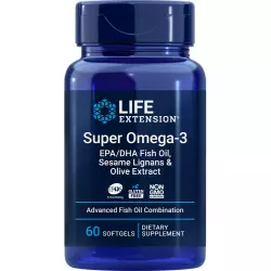 Life Extension Super Omega-3 EPA/DHA Fish Oil, Sesame Lignans & Olive Extract Omega 3