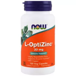 NOW L-OptiZinc - оптицинк (комплекс цинка и меди) 30 мг Цинк
