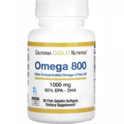California Gold Nutrition Omega 800, 1000mg 80% Epa-DHA Omega 3