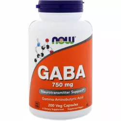 NOW FOODS GABA - ГАБА Гамма-Аминомасляная Кислота (ГАМК) 750 мг GABA