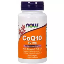 NOW FOODS CoQ10 60 мг + Omega-3 Коэнзим Q10