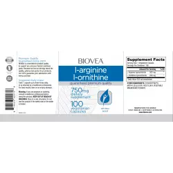 Biovea L-ARGININE / L-ORNITHINE 750 mg Аргинин / Орнитин