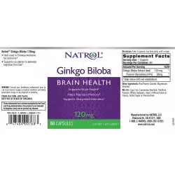 Natrol Ginkgo Biloba 120 мг Антиоксиданты